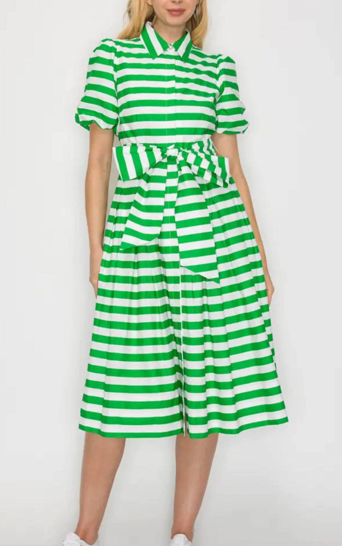 The classic button down poplin shirt dress with pockets .